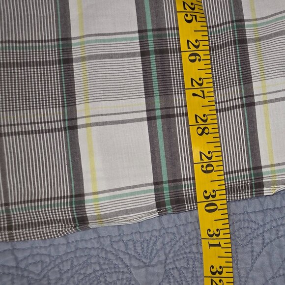BOSSINI CONTEMPORARY FIT MENS XL GRAY, GREEN AND WHITE PLAID SHORT SLEEVE SHIRT - Picture 11 of 11